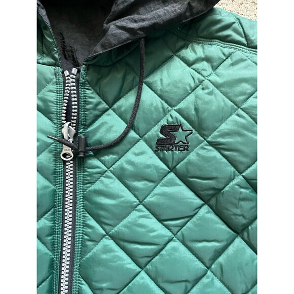 Vintage 1990s Starter Reversible Padded Puffer quilt Jacket Men's size L - Picture 9 of 10